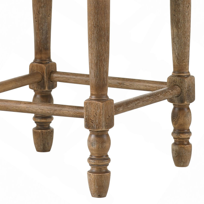 Tabouret à hauteur de comptoir en tissu et chêne vieilli (ensemble de 2)