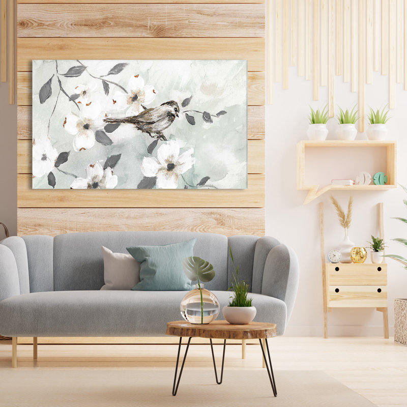 «Spring Solo Serenade II» par Nan - Peinture, L 30 po x H 18 po, Toile tendue
