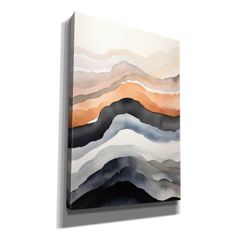 "Black & Beige Landscape 9" par Petals Prints Design, H 26 po x l 18 po x P 0,75 po