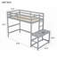Lit simple mezzanine haute sans sommier nécessaire & amp; Support solide, gris