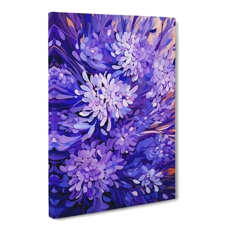 Lavender Flower Orphism - Wrapped Canvas, 50cm H x 35cm W x 3cm D