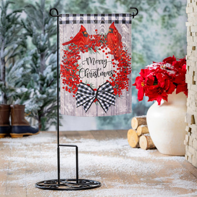Drapeau de jardin moiré Country Berry Wreath