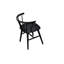 Chaise de salle à manger de style moderne Mid-Century noir à 2 pieds avec pieds moulés et dossier moulé-2038363781