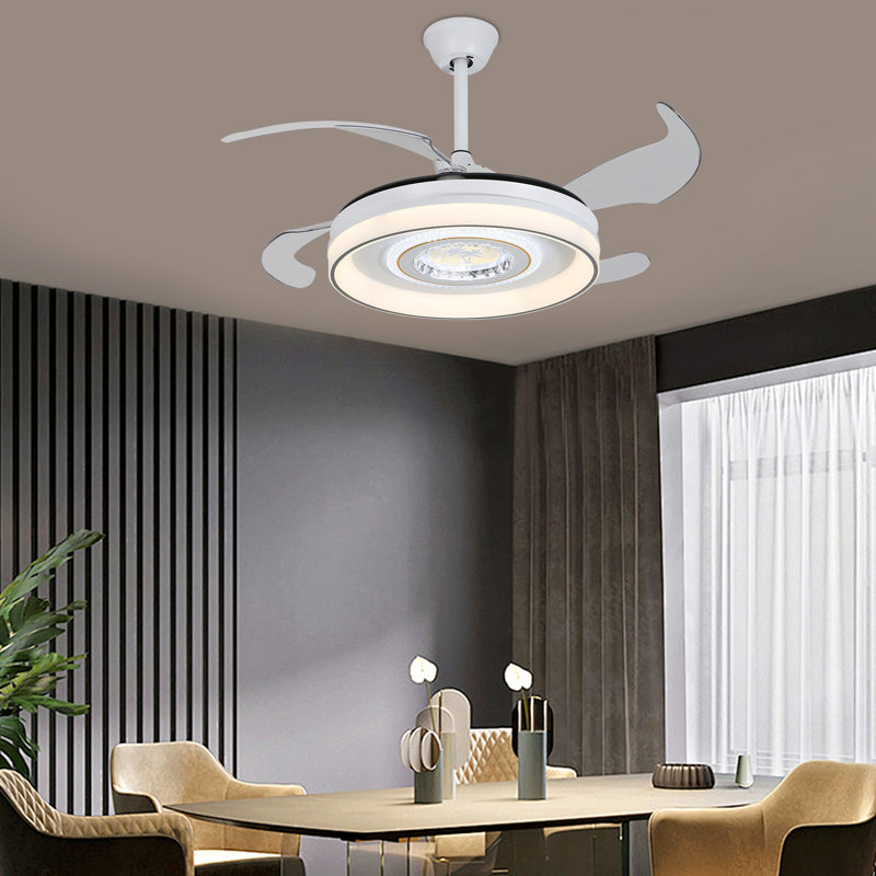 Ventilateur de plafond moderne à 4 pales de 42 po avec lumière DEL à intensité variable et télécommande