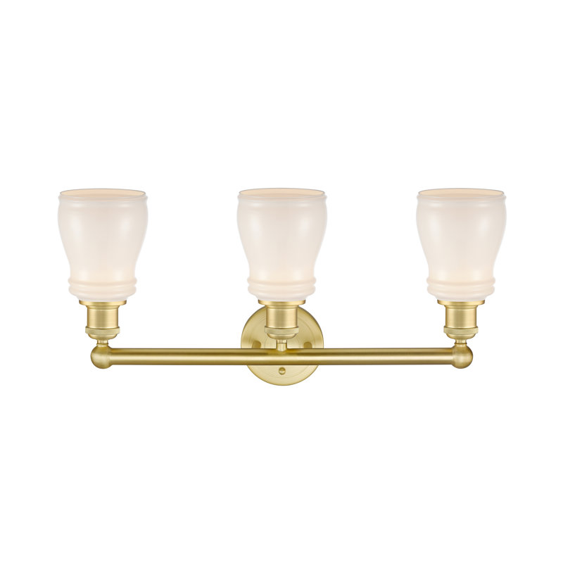 Éclairage pour meuble-lavabo à 3 lumières 22,75 po Mccarver, Blanc, Or satiné