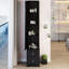 Très grand armoire à miroir pleine grandeur 11,8 po x 15,7 po, 63 po, noir, rangement multicouche, design simple mais élégant pour chambre à coucher, design américain de grande capacité, noir, chambres de dortoir idéales