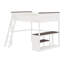 Lit mezzanine avec bureau, tablette ouverte et boîte de rangement, station de charge USB