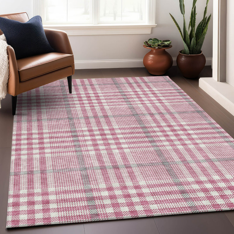 Tapis intérieur / extérieur rose Samira , 5' x 7'6"