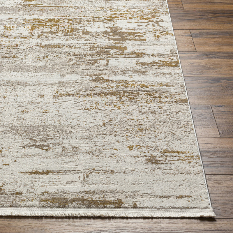 Rectangle Machine Woven Polyester Area Rug in Beige/Brown, Rectangle 9'2" x 12'