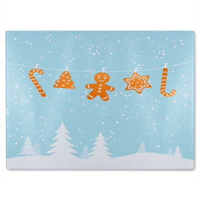 Hanging Ginger Breads Dining Glass Chopping Board
