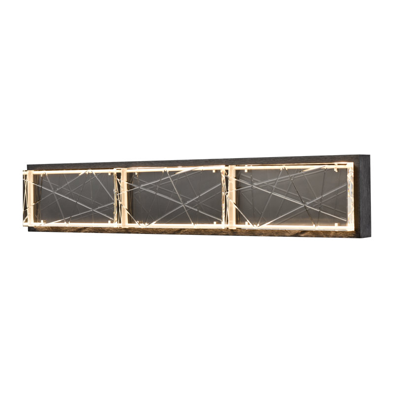 Éclairage pour meuble-lavabo à 2 lumières DEL à intensité variable Lucus, Noir brossé satiné