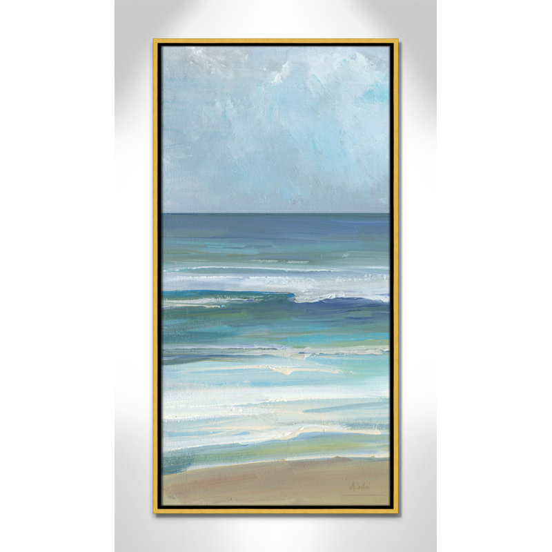 Gentle Waves I - Panel Version Print by Sally Swatland, 37.5" H x 19.5" W, Gold
