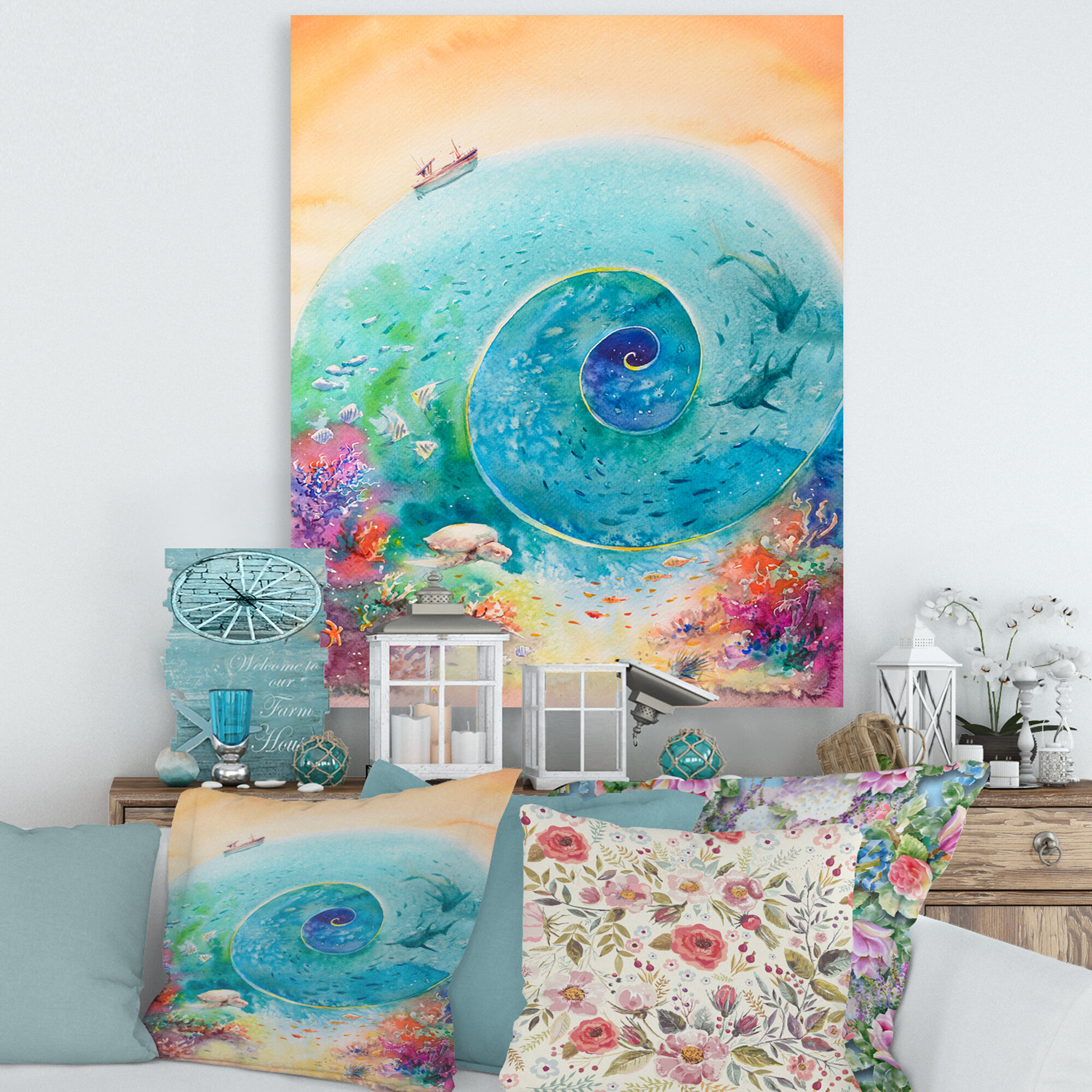 spiral by carib being  Ocean art, Fish art, Underwater painting