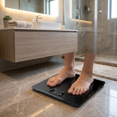 Square Digital Bathroom Scale - Black