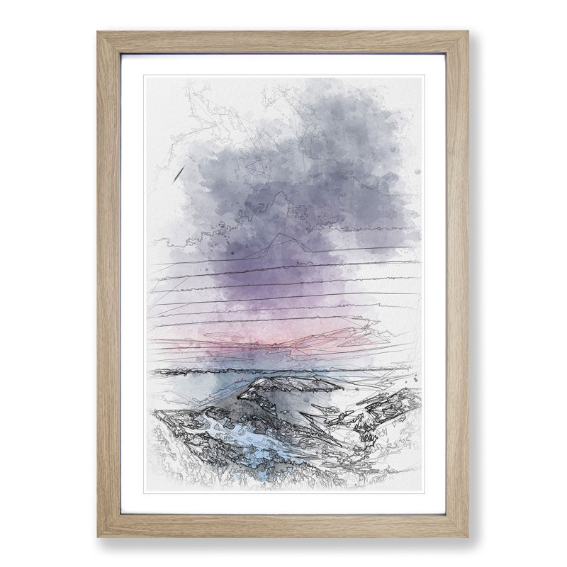 The Dolomites in Italy - Picture Frame Painting Print, 63cm H x 45cm W x 2cm D, Oak Framed