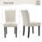 Set of 4 Modern Upholstered Dining Chairs - Parsons Style, Nailhead Trim, Sturdy Wood Legs, Padded Linen Cushion - Kitchen & Dining Accent, 4PCS Linen | Beige-475615688-475615690