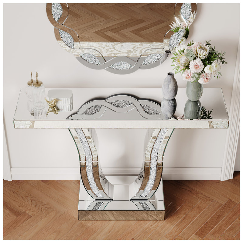 Console 43 po avec miroir en verre