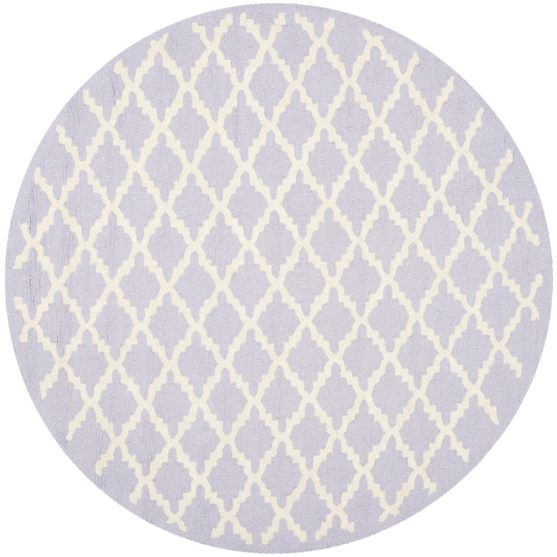 Tapis géométrique en laine touffeté à la main Cannen, Rond 6 pi