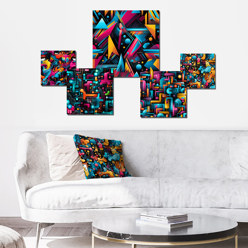 Cleophes - Geometric Wall Decor Set Of 5