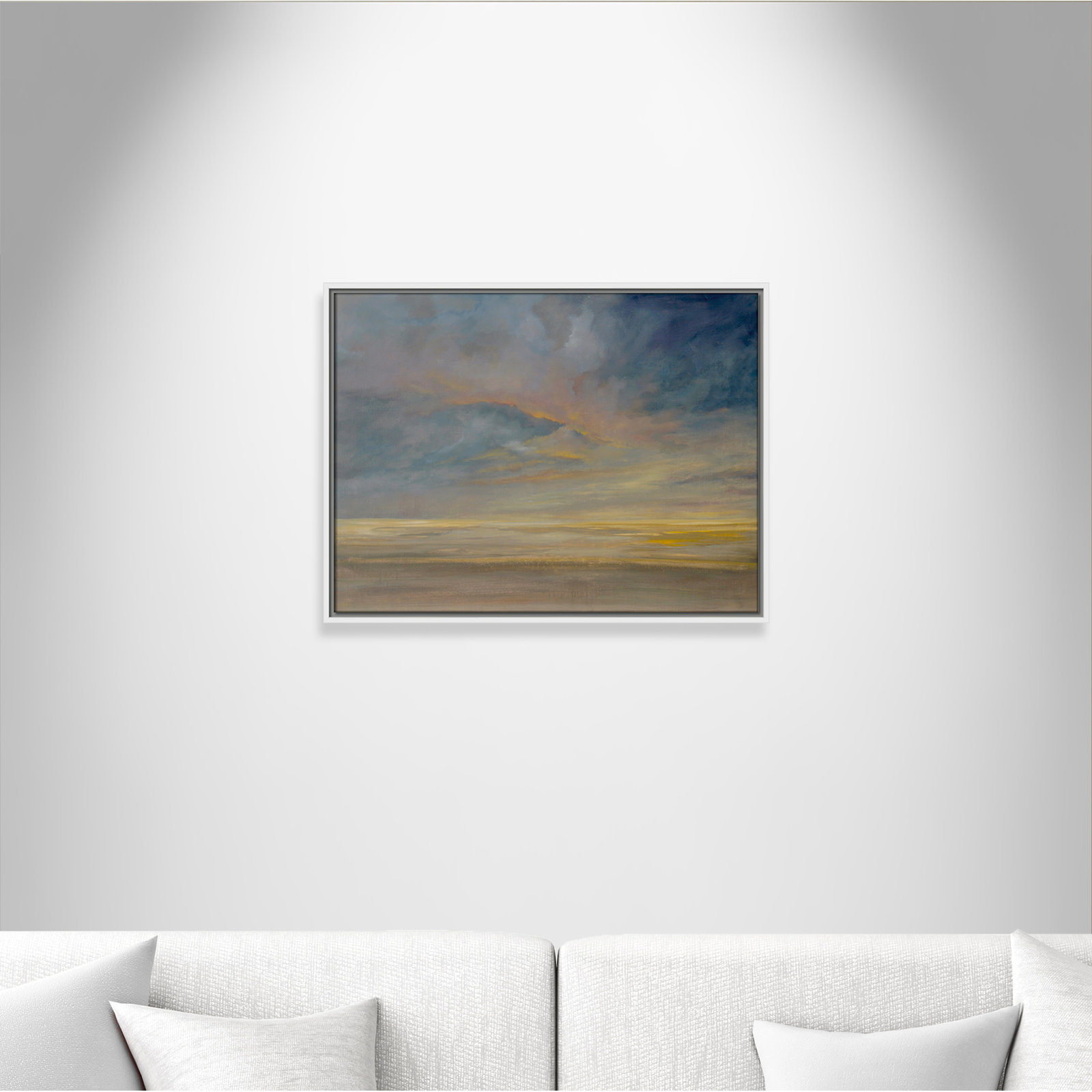 Saffi "Dawning Unrest" Painting, 19.5" H x 25.5" W, White