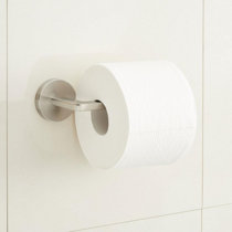 Modern Flat-End Brushed Nickel Wall-Mounted Toilet Paper Holder
