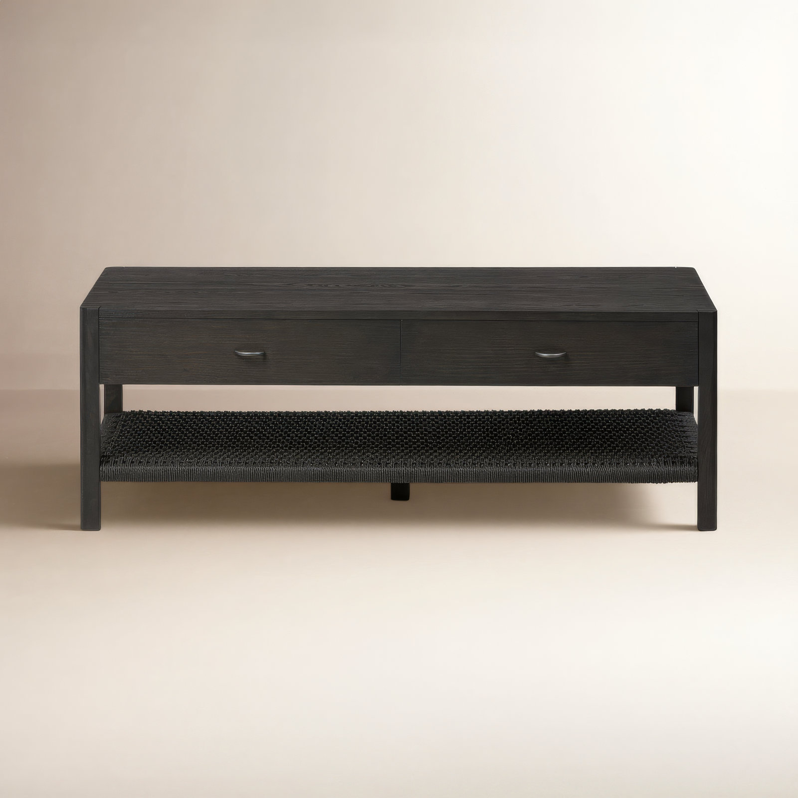 Deirdre Solid Wood Single Coffee Table, Smoked Black Ash