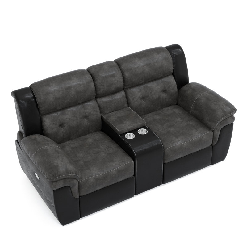 Causeuse inclinable en similicuir de 81,25 po Nickloas