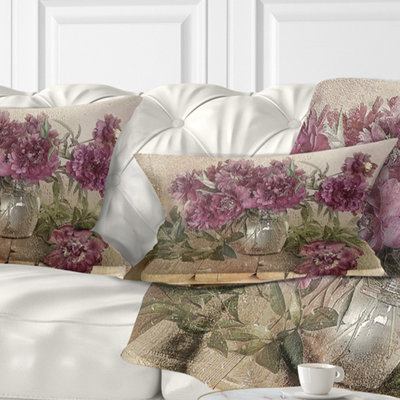 Housse et insert de coussin floral Bouquet of Pink Pivoines
