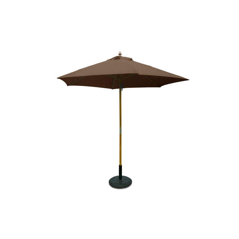 2.5m Round Wooden  Parasolc (UV50+), Khaki