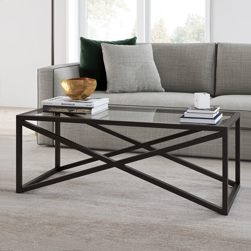 Calix Cross Legs Coffee Table, Black