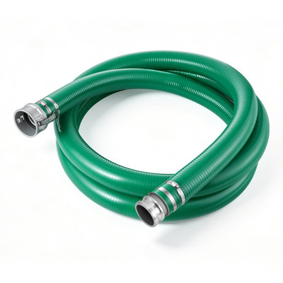 Tuyau d'aspiration 3 po x 20 pi, assemblage de tuyau de pompe d'aspiration en PVC robuste, pour pompe de poubelle de piscine, pression maximale de 60 PSI, résistant aux intempéries et aux éclats, raccords mâles et femelles à cames et rainures, vert