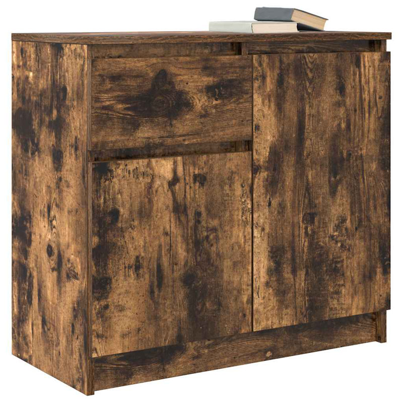 Sideboard With Drawer 71X35x65 Cm Engineered Wood, Smoked Oak
