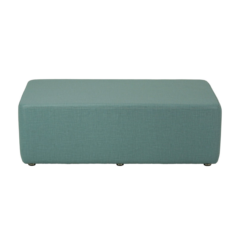 Pro Series Upholstered Rectangle Ottoman 12" Height, Aqua