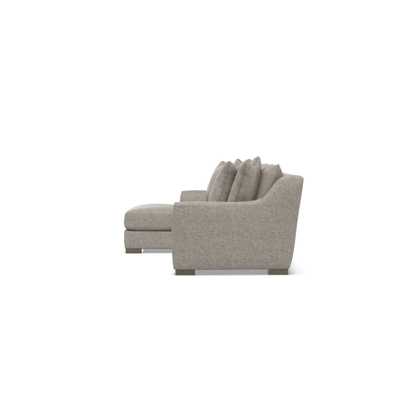 Chaise Sectional, Beige Polyester, 35" H x  105" W x 63.5" D, Left Hand Facing