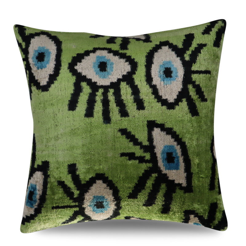 Coussin décoratif géométrique, Vert, 16 po x 16 po, Carré