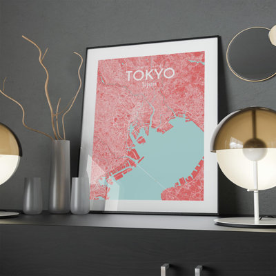 Tokyo City Map In Maritime - No Frame Print