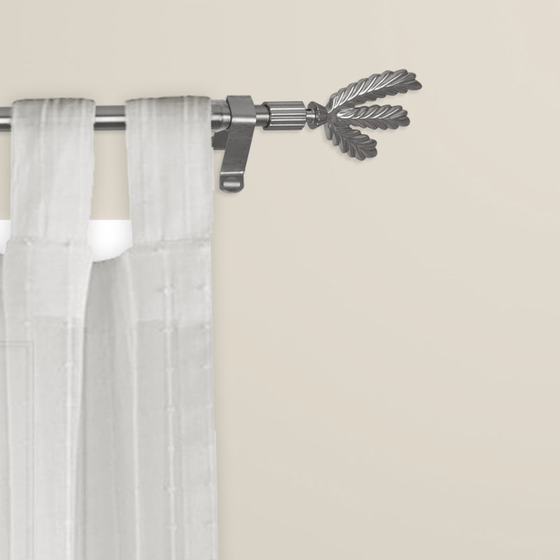 Tringle à rideaux simple réglable 0,44 "Addiena, 28" - 48", Nickel satiné