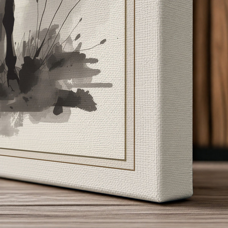Defiant Donkey Japandi - Wrapped Canvas, 30x20 - 76.2 x 50.8 cm, Cream Border