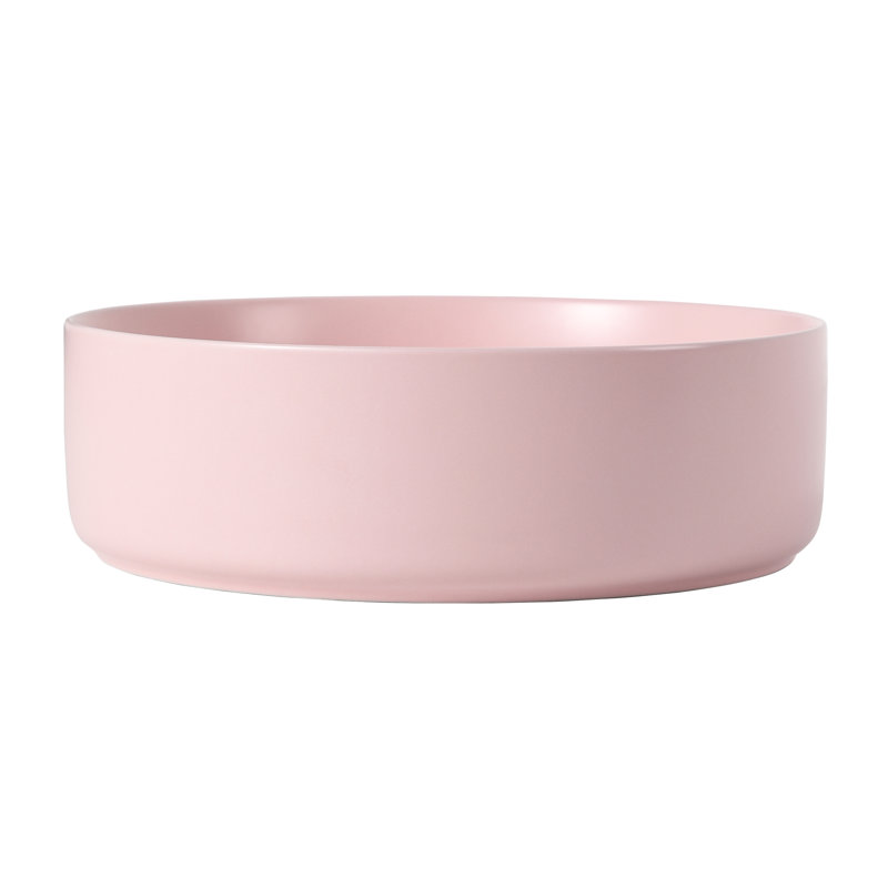 Pink Ceramic Bathroom Basin - Vessel Art Sink, 15.63In15.63In4.6In, Ceramic, Easy To Clean Surface Sink In Artistic Basin, 15.7"X15.7"X4.7", Keep And Maintained
