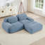 Canapé modulaire en forme de L de 82 pouces - tissu de velours côtelé, accoudoirs courbés, éponge à haute résilience - bleu-129466745