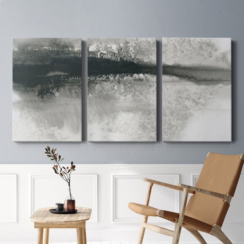 Lake Drama II - Toile tendue avec châssis de qualité supérieure - Prêt à être accroché, H 60 po x l 120 po x P 1 po