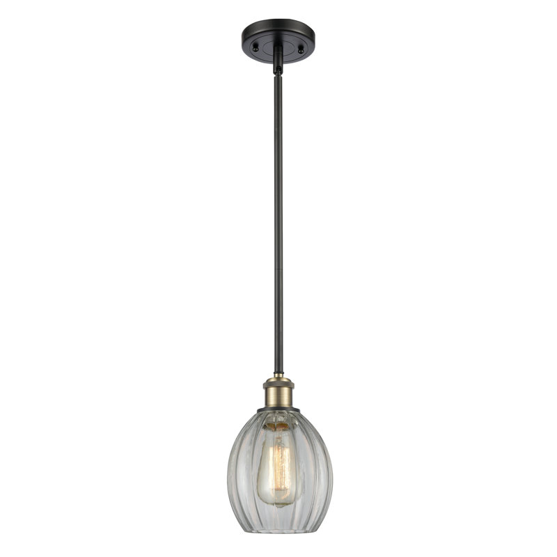Luminaire suspendu sphère 1 lumière Bolduc, Ampoule non incluse, Laiton antique noir, Transparent
