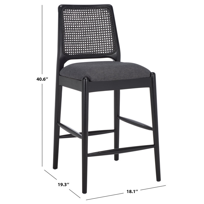 Reinhardt Rattan Counter Stool, Black