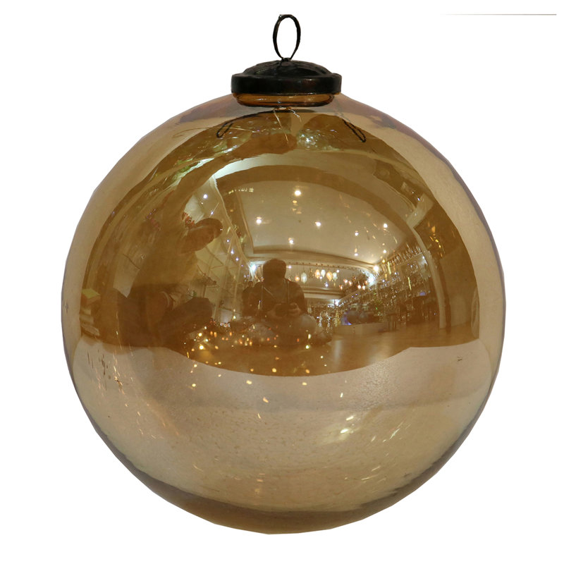 Ornement boule en verre, Doré
