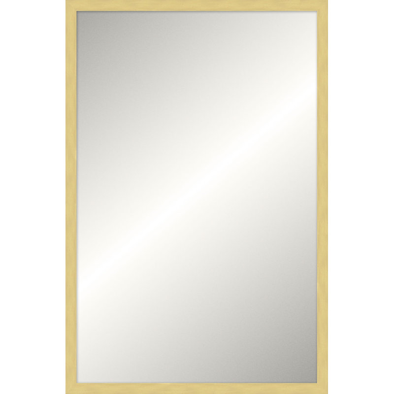 Davenport Solid Wood Framed Mirror, 49.75" x 37.75", Bright Gold, Rectangle
