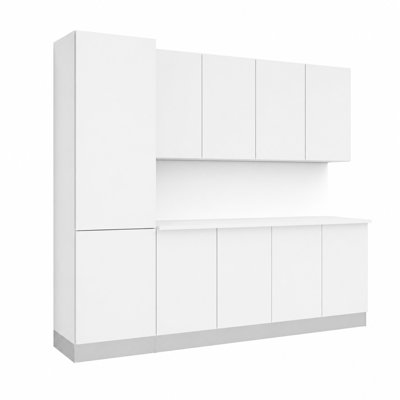 8 ft. Garage Wall Storage — 6-Piece, QuickAssemble 75 sec/box, White — Use for Garage or Basement
