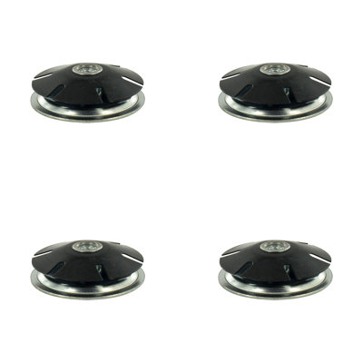 Inserts de niveleur simples à filetage étoile en métal Outwater Industries pour tubes ronds de 2 pouces, acier traité thermiquement et base plaquée en zinc, convient aux tubes ronds de calibre 16 à 18, filetage: 5 / 16-18, paquet de 4