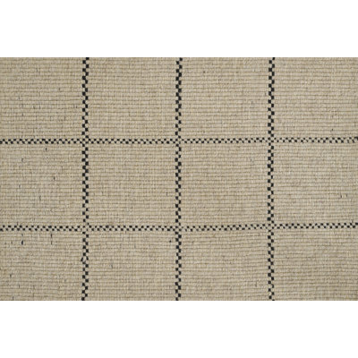 Tapis Lauren tissé à la main géométrique en laine et polyester beige, 3,66 m x 3,66 m