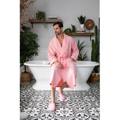 LOTUS LINEN Waffle Piping Robes - Hotel/Spa Luxury Cotton Bathrobes