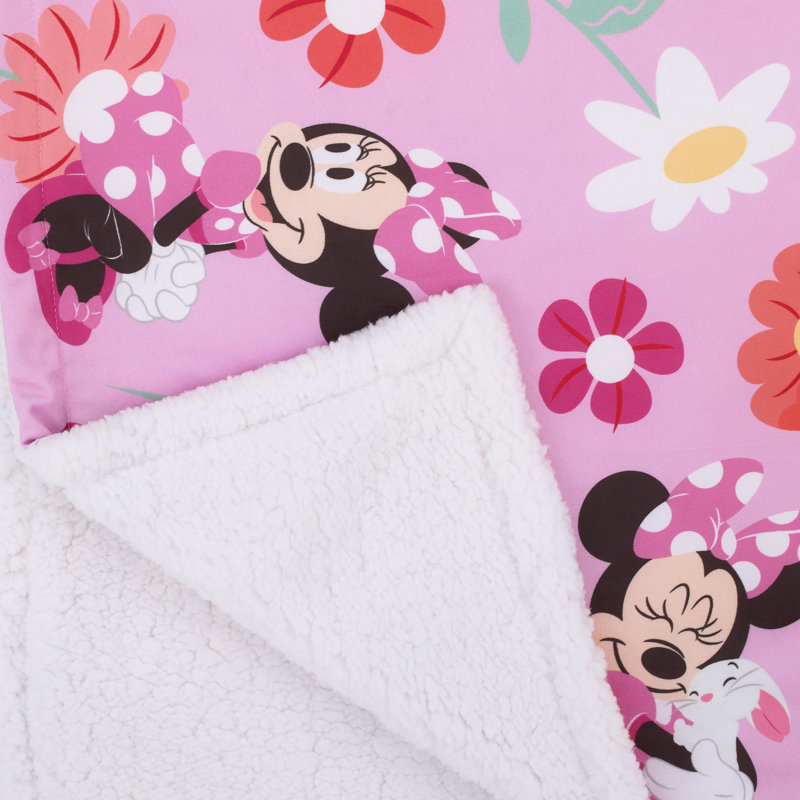 Couverture pour bébé en sherpa rose, orange, vert et blanc NoJo Disney